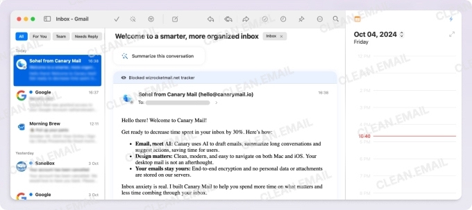 Canary Mail one of the best Outlook alternatives for desktop