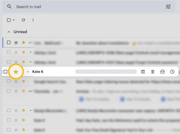 Click the empty star icon next to the message