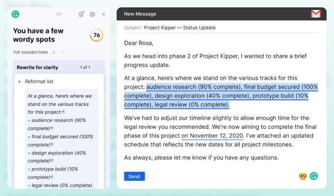 Grammarly is one of the best AI email assistant tools