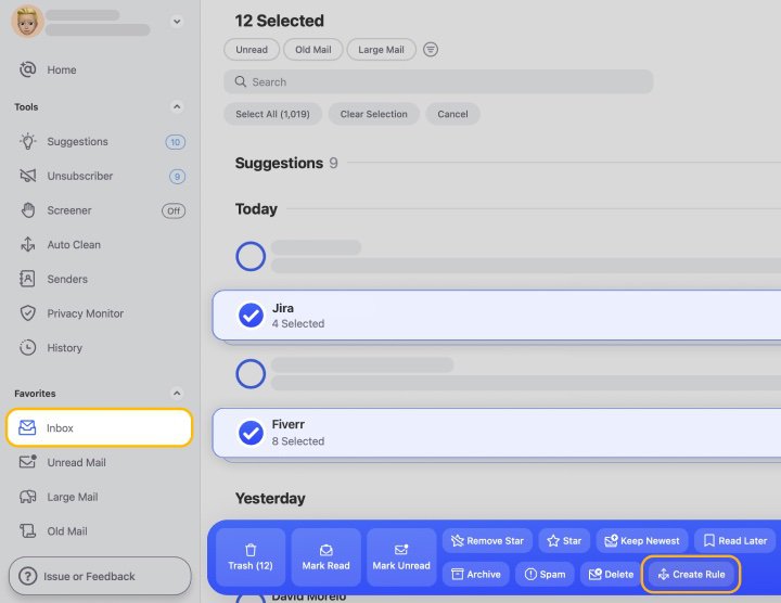 Auto Clean rule in Clean Email