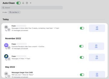 Auto Clean feature with Clean Email