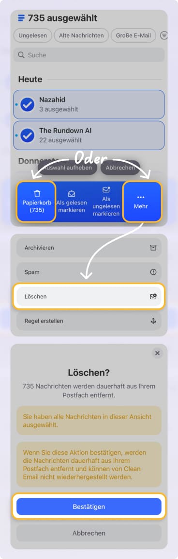 Löschen Sie alle E-Mails in Gmail mit Clean Email